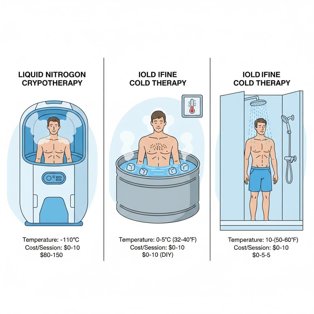 Ice Bath vs Cryotherapy vs Cold Shower: Complete 2026 Comparison